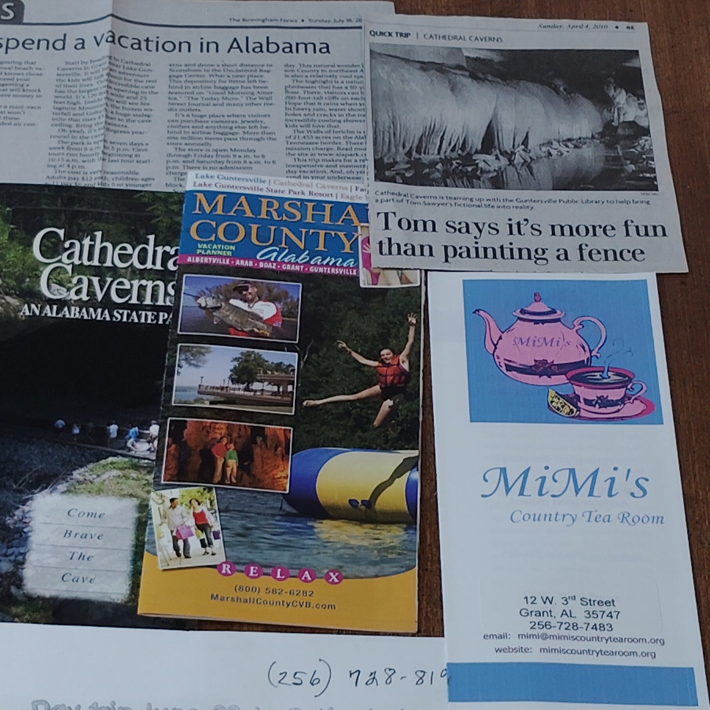 Cathedral Caverns SP Alabama Travel Ephemera Souvenir File Folder Bundle