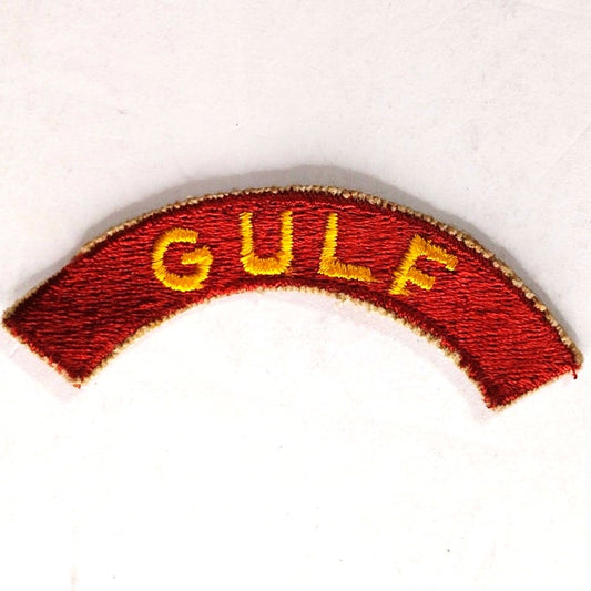 Vintage US Army Transportation Corps “GULF” Tab Red Yellow 2‑7/8" × 1" Sew‑On