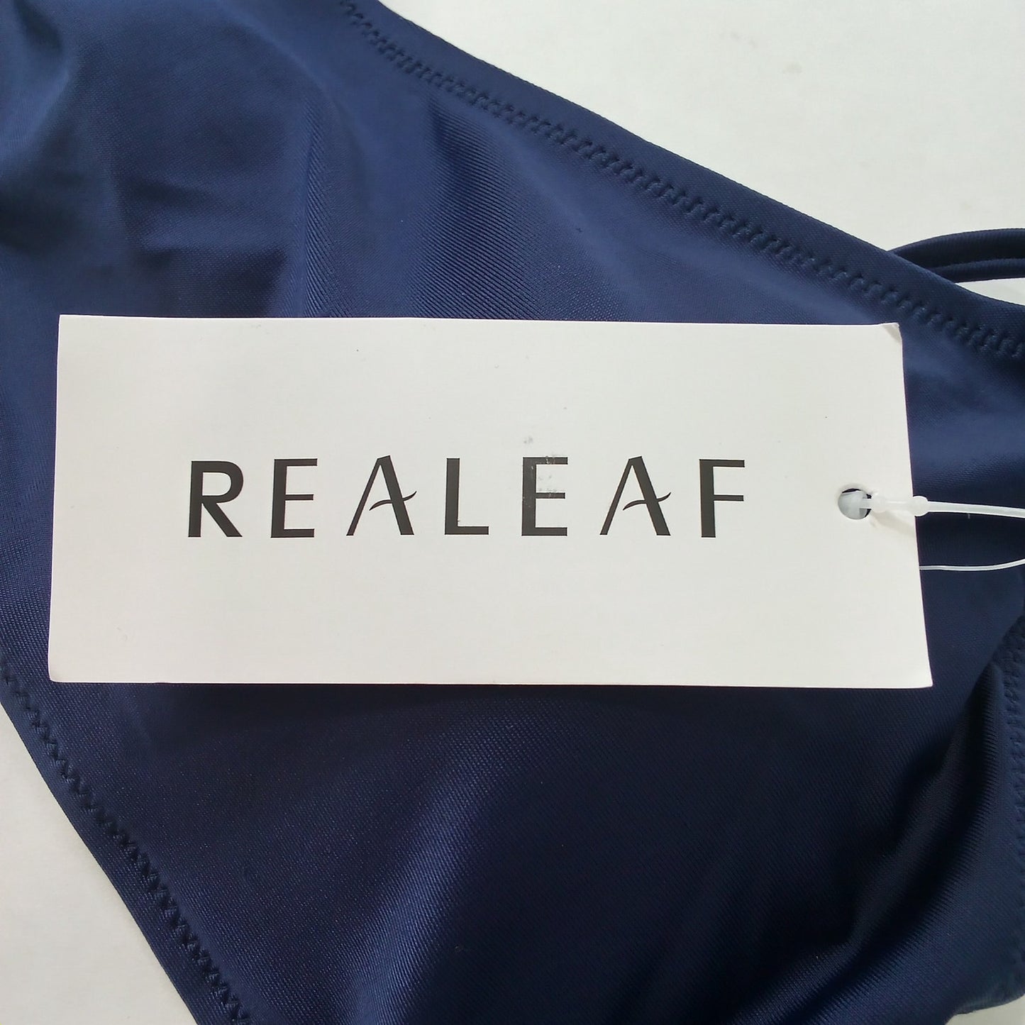 Realeaf Navy Blue Bikini Top Scoop Neck Adjustable Spaghetti Strap Women’s Large