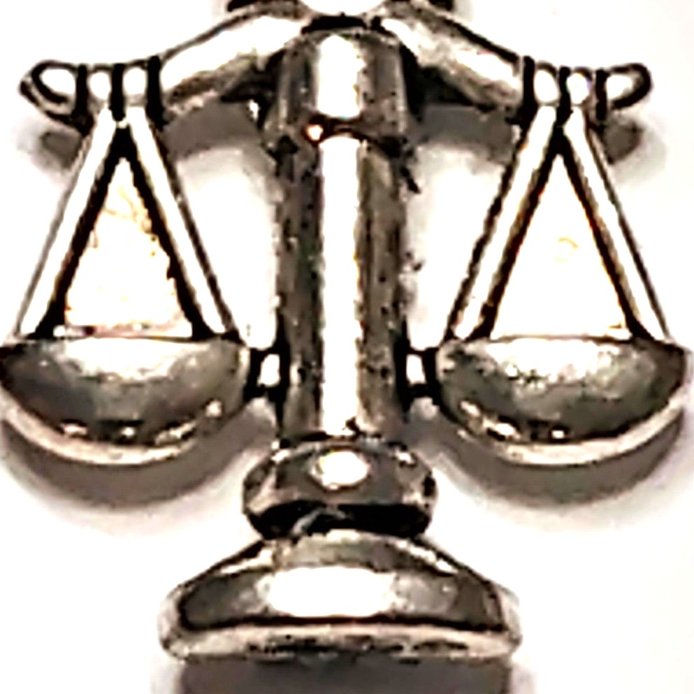 Scales of Justice Charm Libra Symbol Smooth Tibetan Silver 1/2" Pendant Jewelry