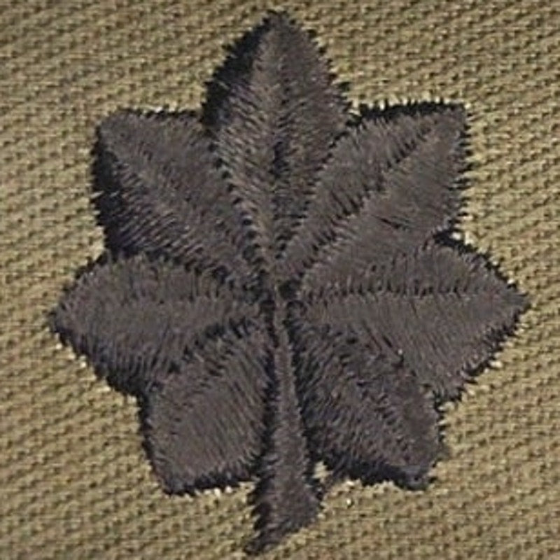 US O‑5 Rank Insignia Subdued Black on ODG – Folded Twill Single 3‑1/8" × 1‑3/4"