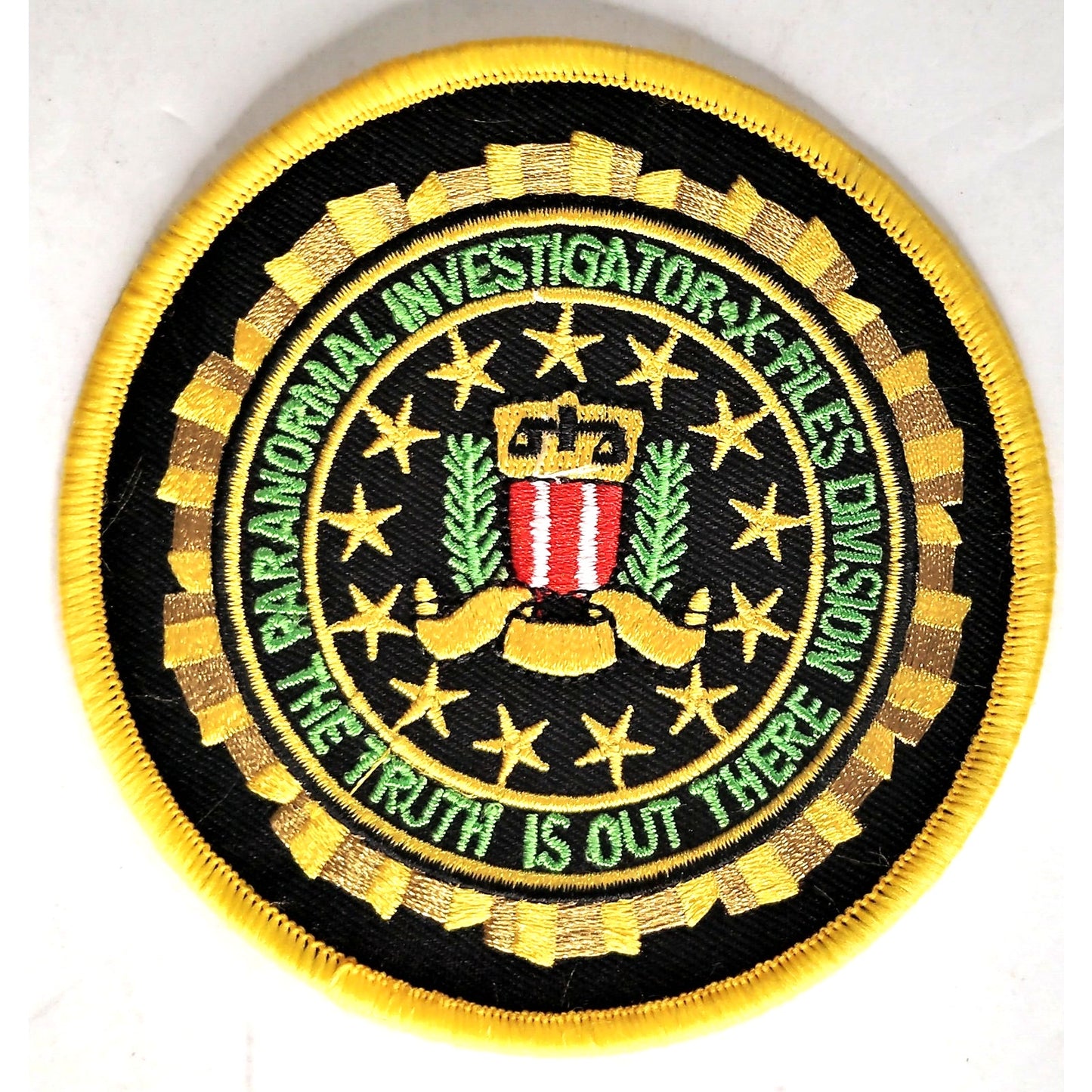 X‑Files Paranormal Investigator Patch 3‑5/8" Dia Iron‑On Sew‑On