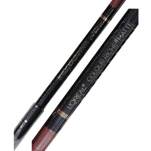2× L'Oréal Paris Colour Riche Matte Lip Liners – 112 Matte-Stermind, Nude Creamy Matte & Sharpenable