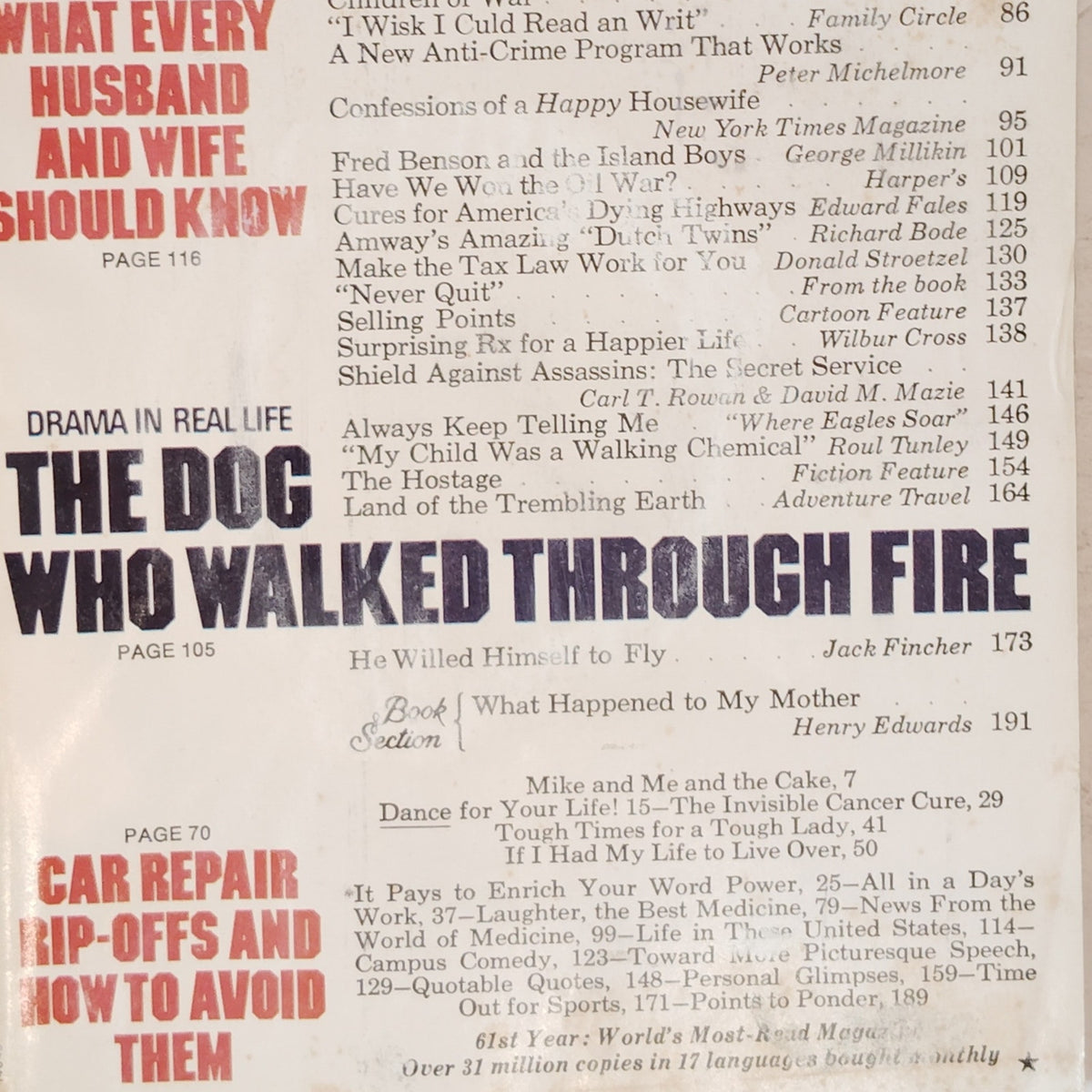 Reader's Digest April 1982 Vintage Magazine Back Issue - Very Good