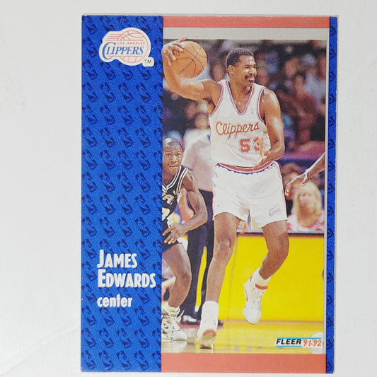 1991–92 Fleer James Edwards #296 – LA Clippers – Center – VG/EX