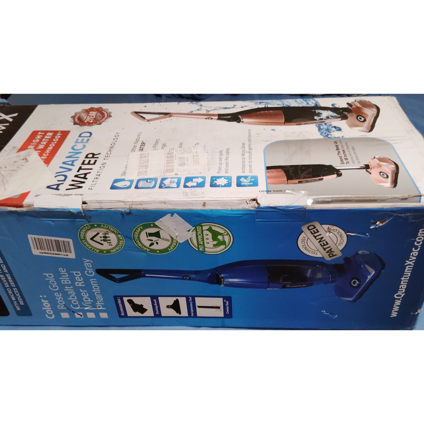 Quantum X QX‑8002 PH Wet/Dry Vacuum Body Motor, Basin, Handle w/HW, Micro Insert