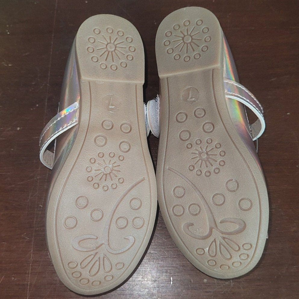 Kensie Girl Toddler Girls’ Ballet Flats – Rose Gold Glitter Bow, Size 7