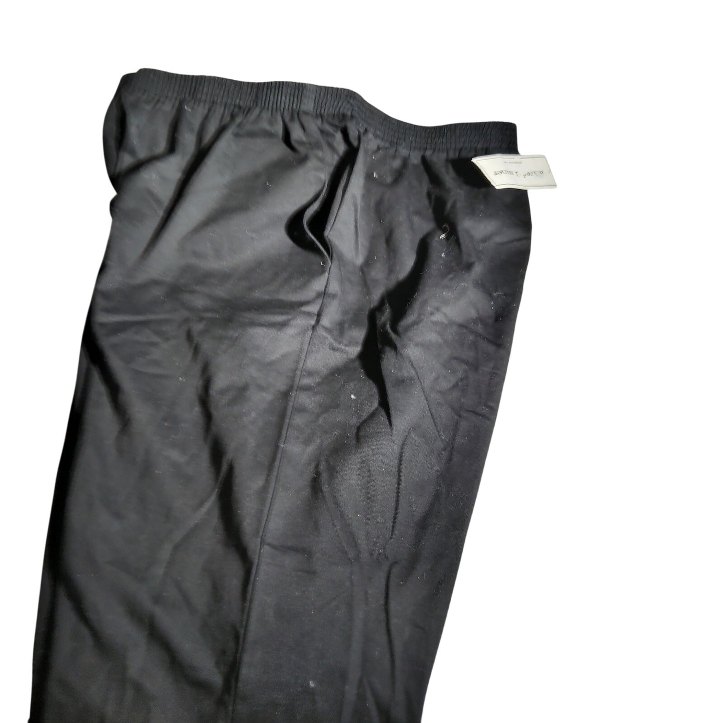 Alfred Dunner Classics PM Black Stretch Pants All Elastic Waist Straight Leg 14