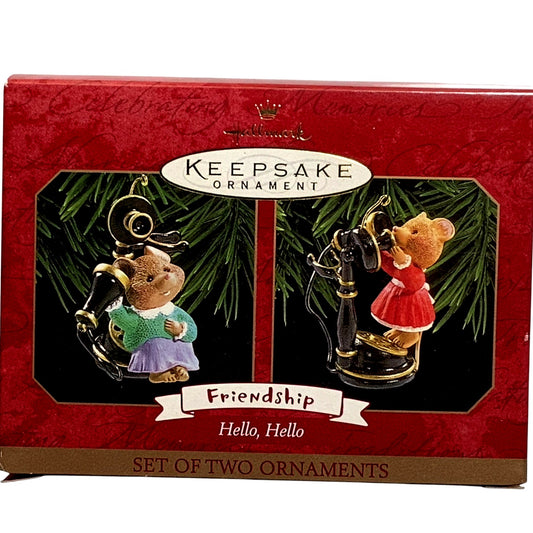 2PK Hallmark 1999 Keepsake Ornaments, Friendship Hello Hello MPN: QX6777 / 06777