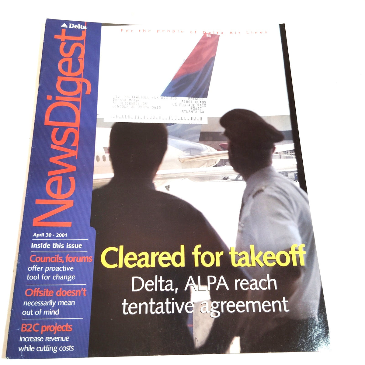 Delta News Digest - April 30, 2001 - Cleared for Takeoff Magazine