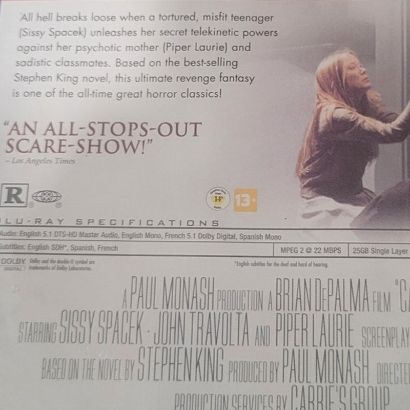 Carrie Blu-ray 2013 Horror Thriller Movie Stephen King Adaptation