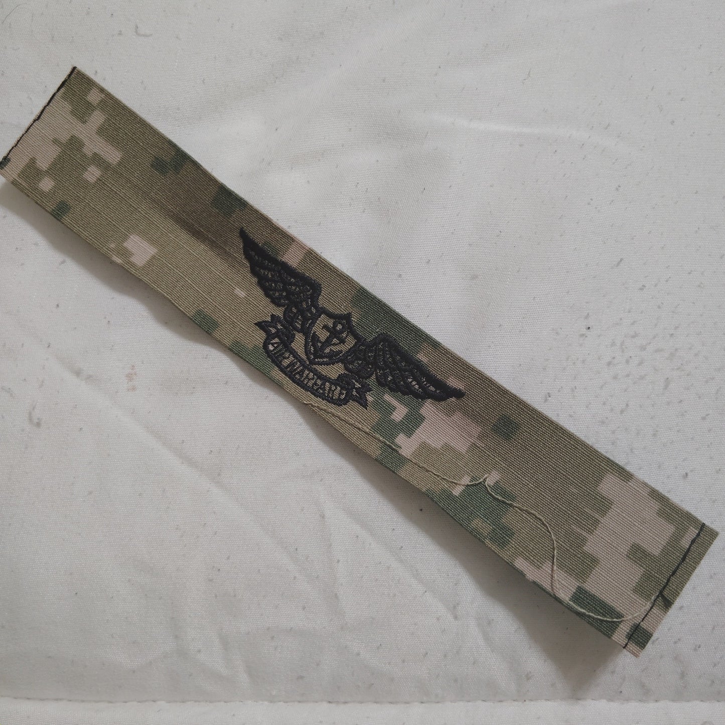U.S. Navy EAWS Badge Tape – NWU Type III – 7.5" × 1.25" TE Sew‑On