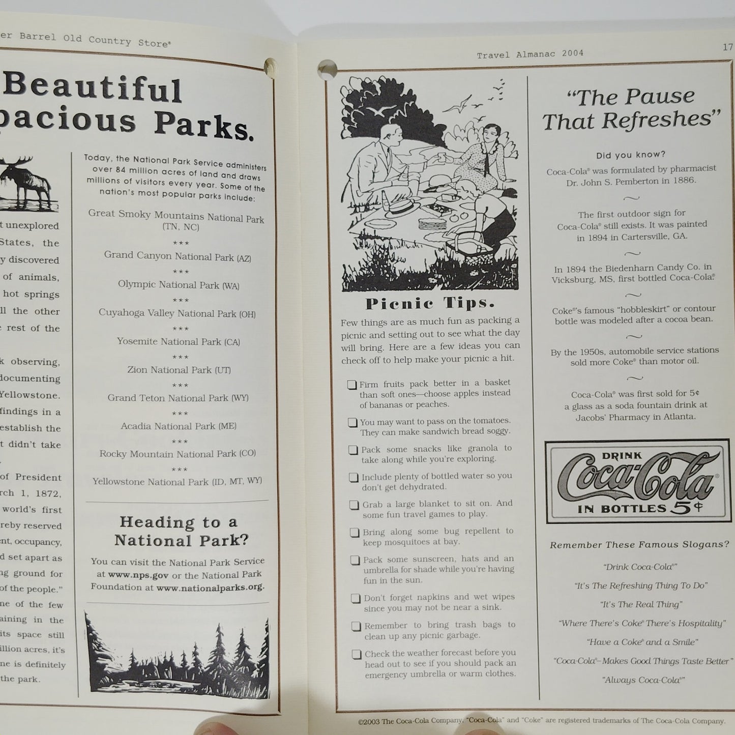 Cracker Barrel Old Country Store Travel Almanac – 2004 Vol. 2 – 8-1/2" x 5-1/2" – Americana Ephemera