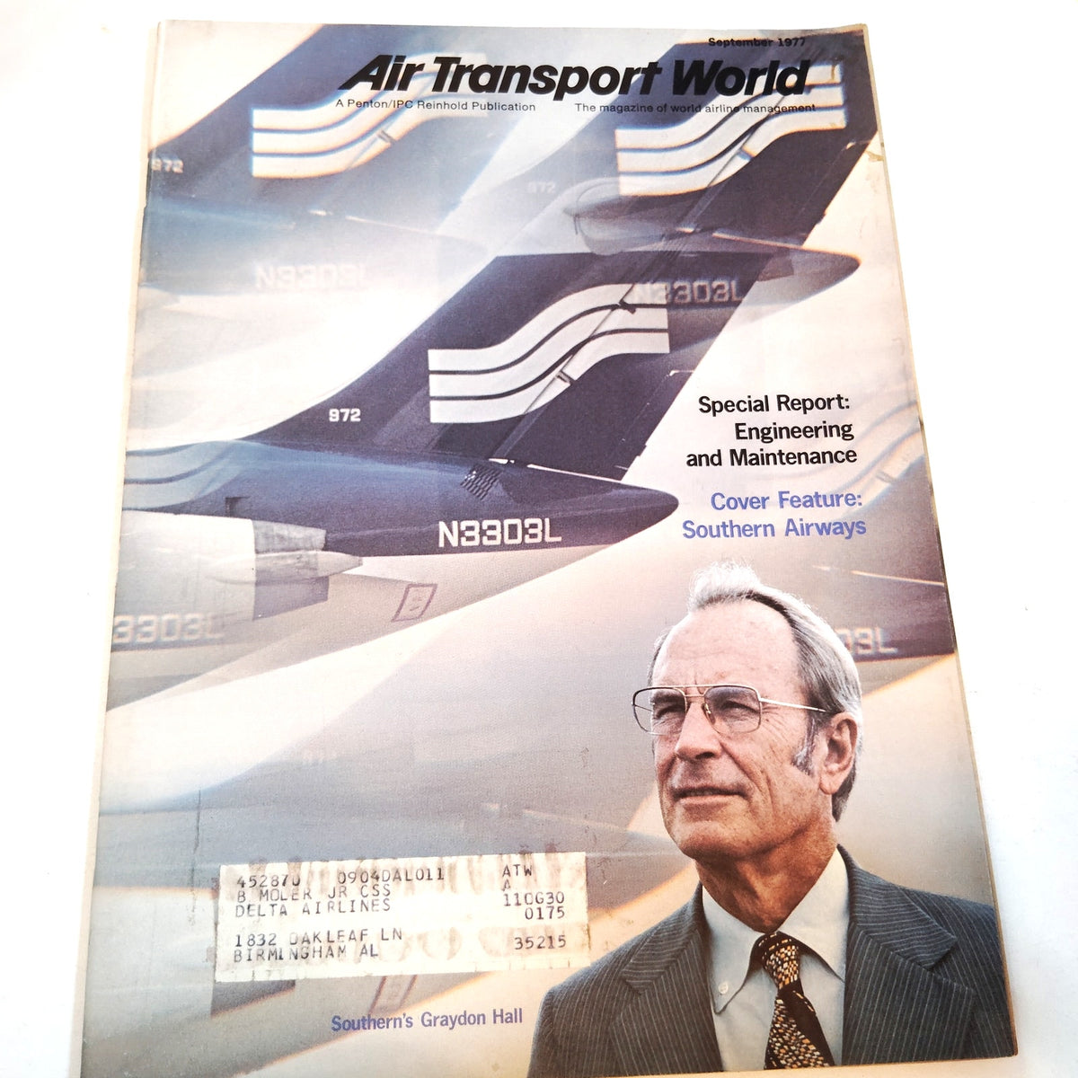 Air Transport World Magazine - September 1977 - Southern Airways Vintage