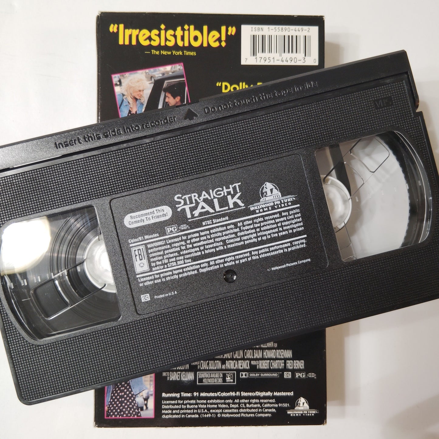 Straight Talk VHS 1992 Dolly Parton James Woods Comedy Romance