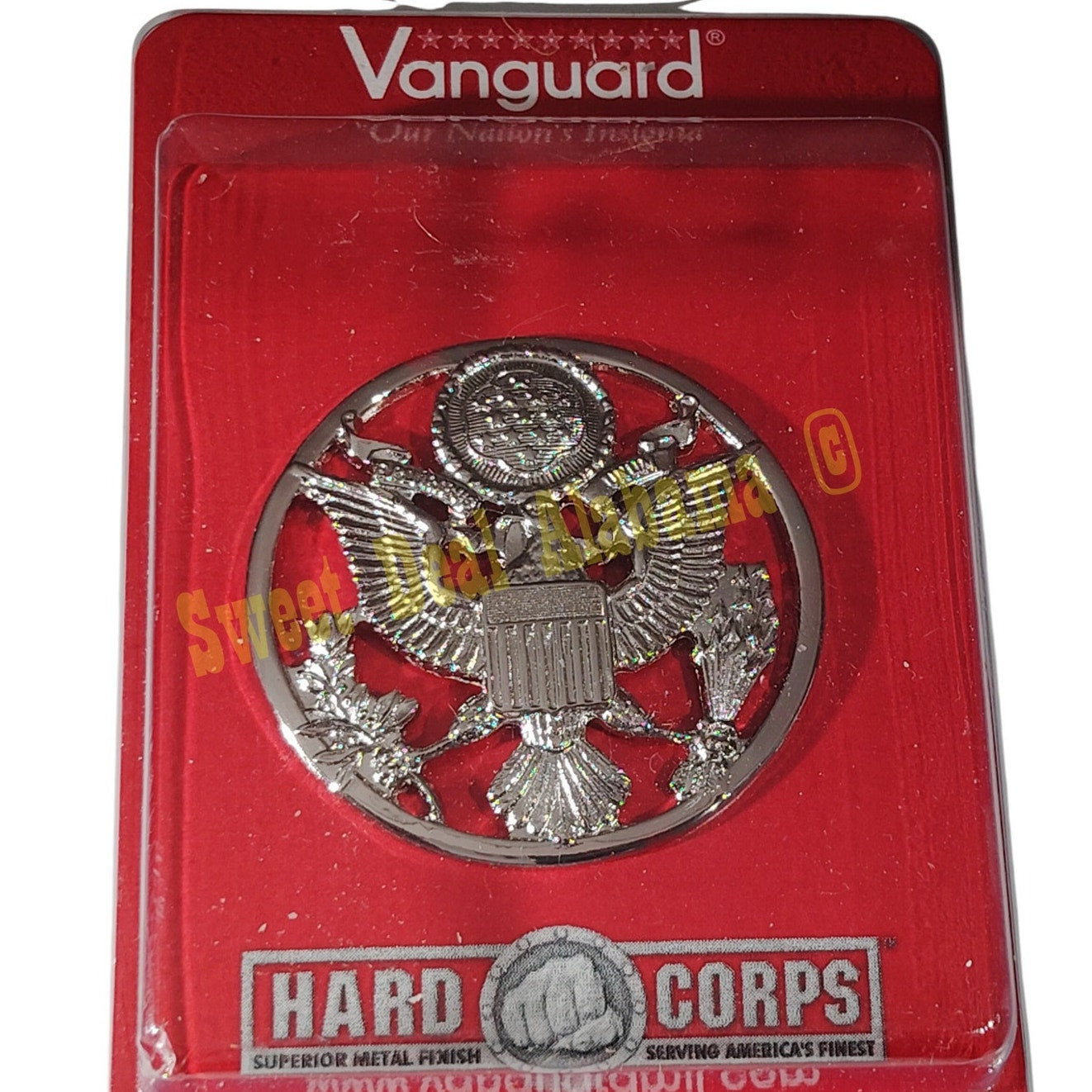 Air Force Enlisted Cap Device, Mirror Finish, Screw-On, 1-3/4"D