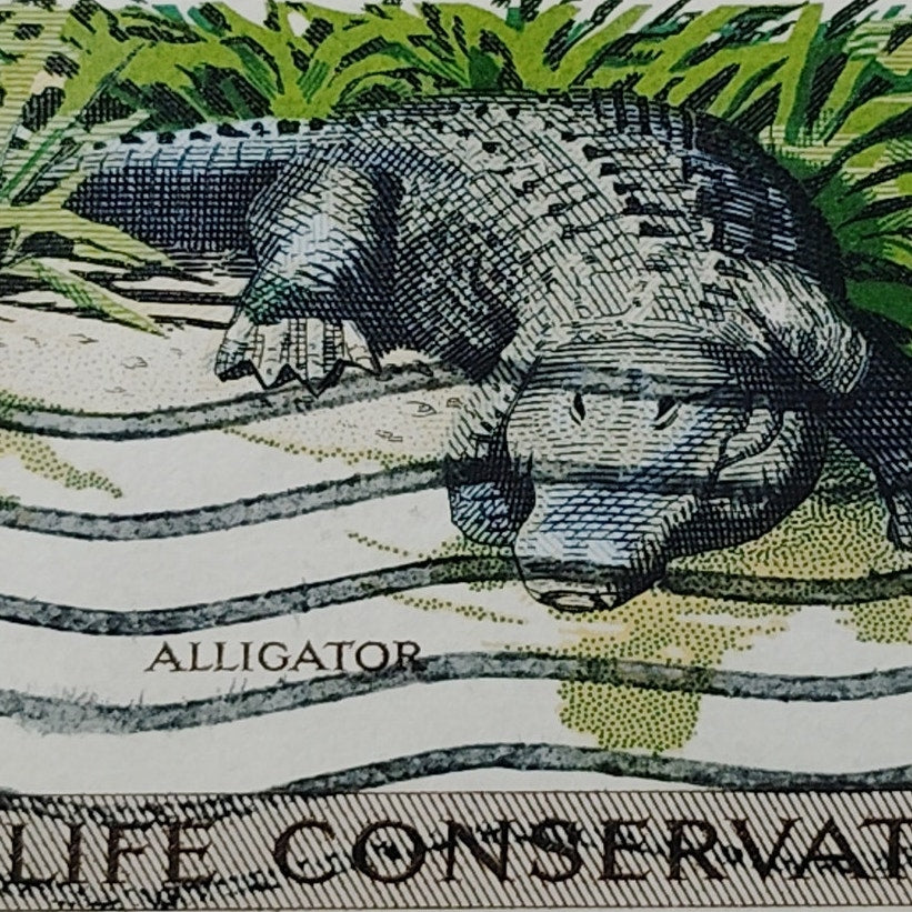1971 US Postage Stamp #1431 Wildlife Conservation Alligator 8c Used VTG