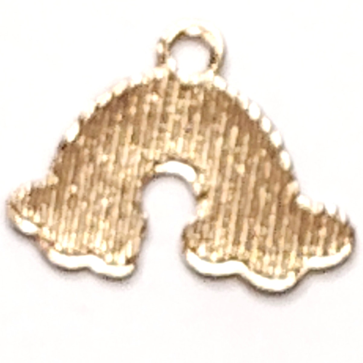 Rainbow Charm Enamel Clouds Gold Tone Pendant Jewelry Making Accessories 3/4"