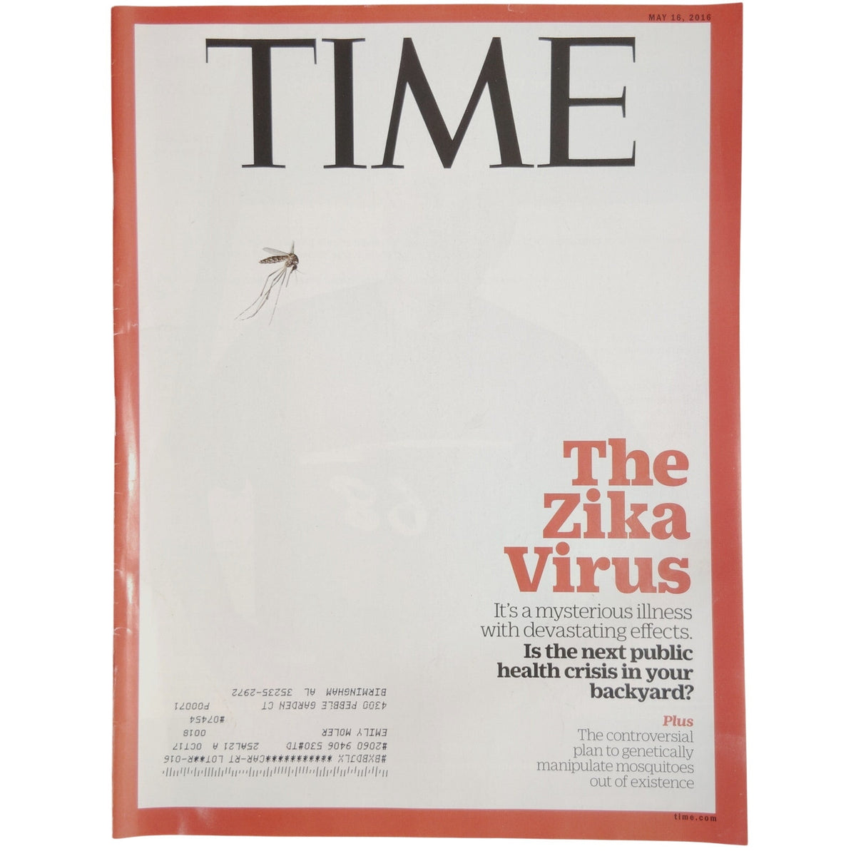 Time Magazine May 16 2016 The Zika Virus Cover Story Collectible Back Issue