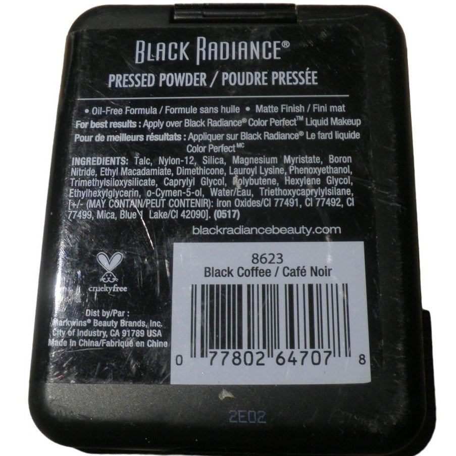 Black Radiance Pressed Powder, Black Coffee (Deep), #8623, 7.8g / 0.28 oz.