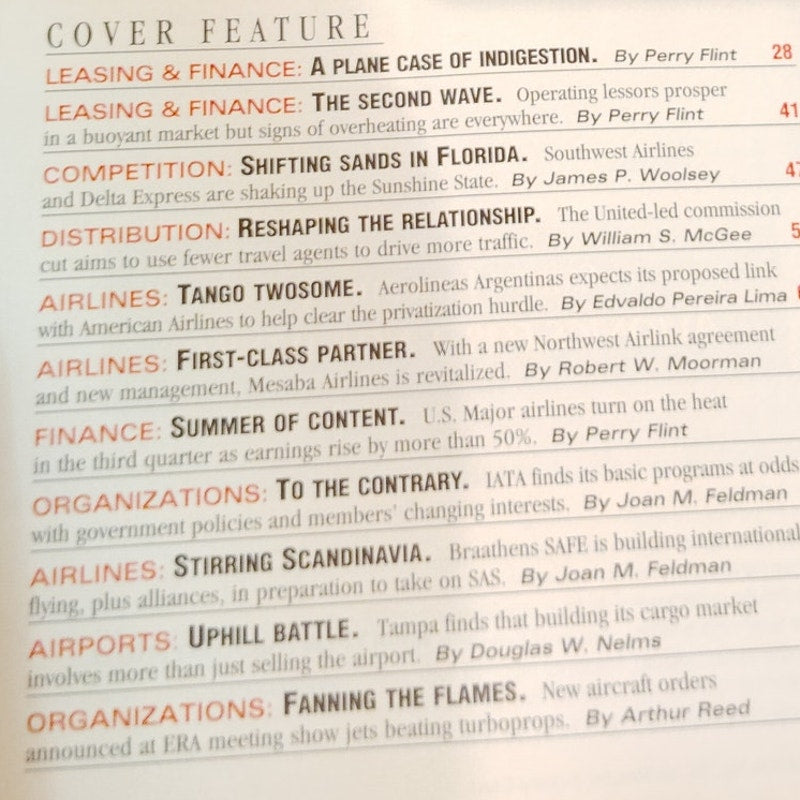 Air Transport World Magazine - December 1997 - Leasing & Finance Aviation
