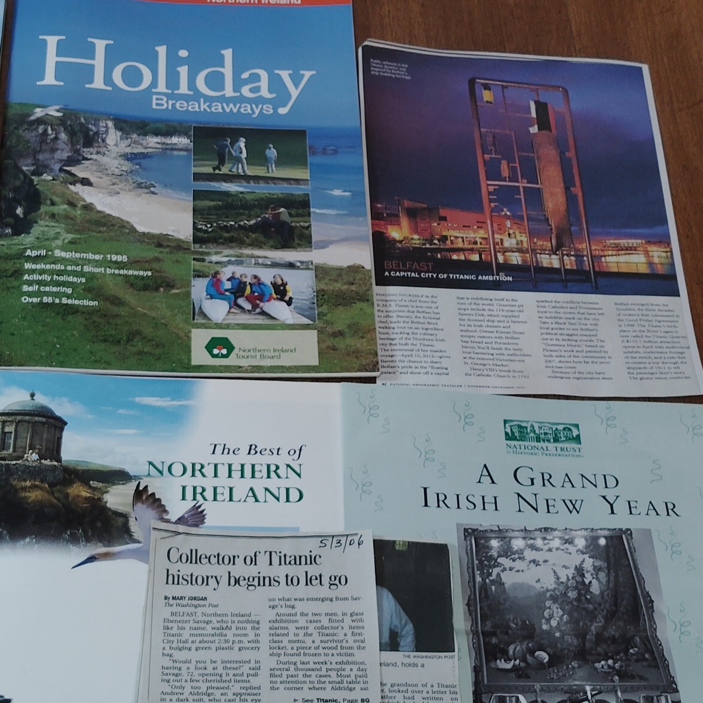 Northern Ireland Travel Ephemera Collection - Brochures & Newspaper Clips