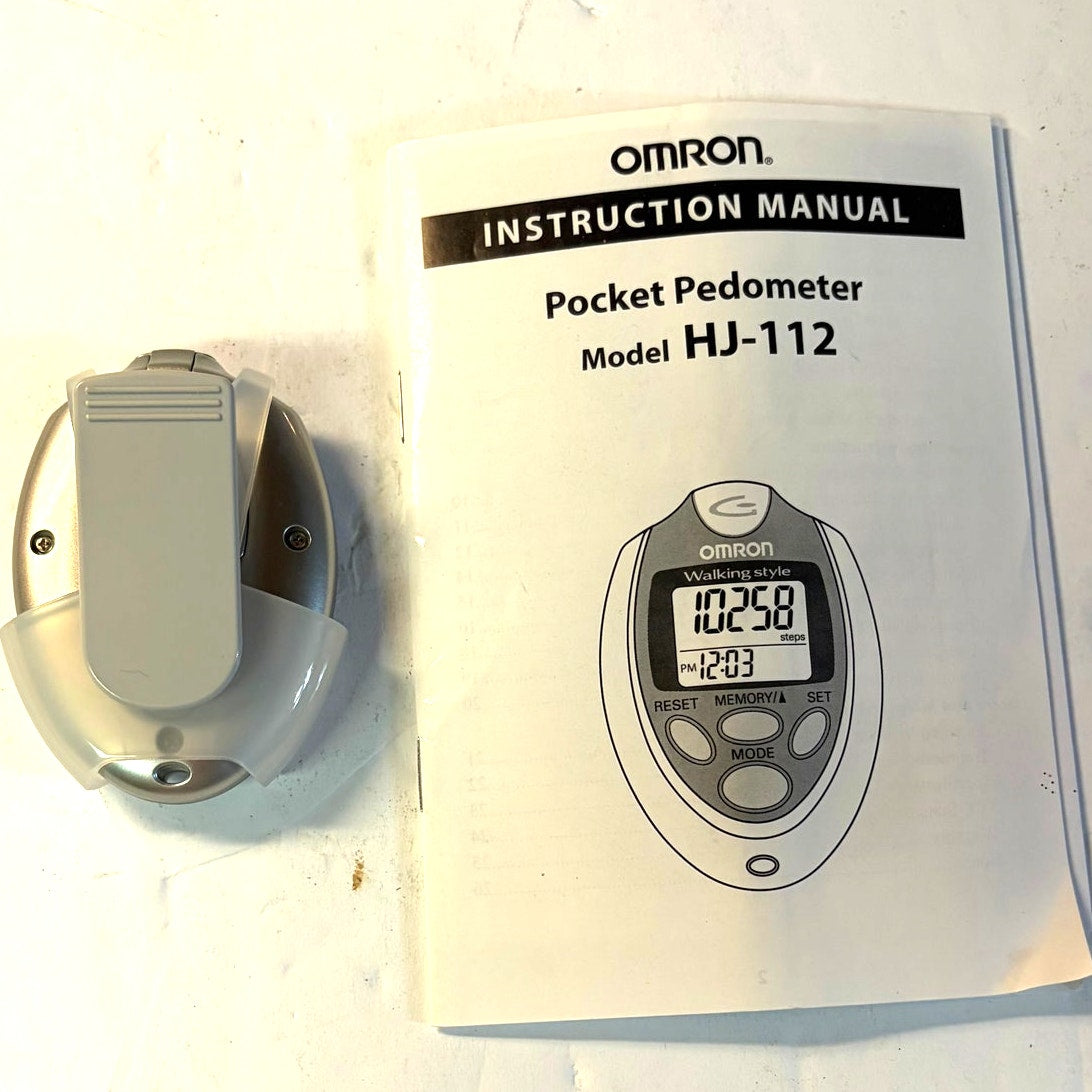 Omron HJ-112 Pocket Pedometer - Digital Walking Style Step Counter with Manual