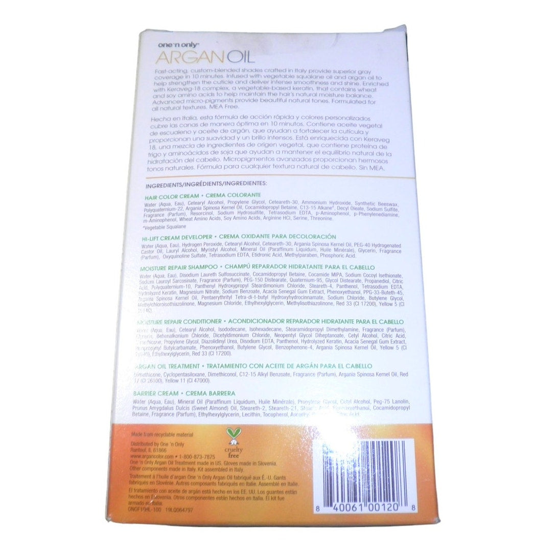 One 'n Only Argan OilFast 10 Permanent Hair Color Kit HL-100 Cool Hi-Lift Blonde
