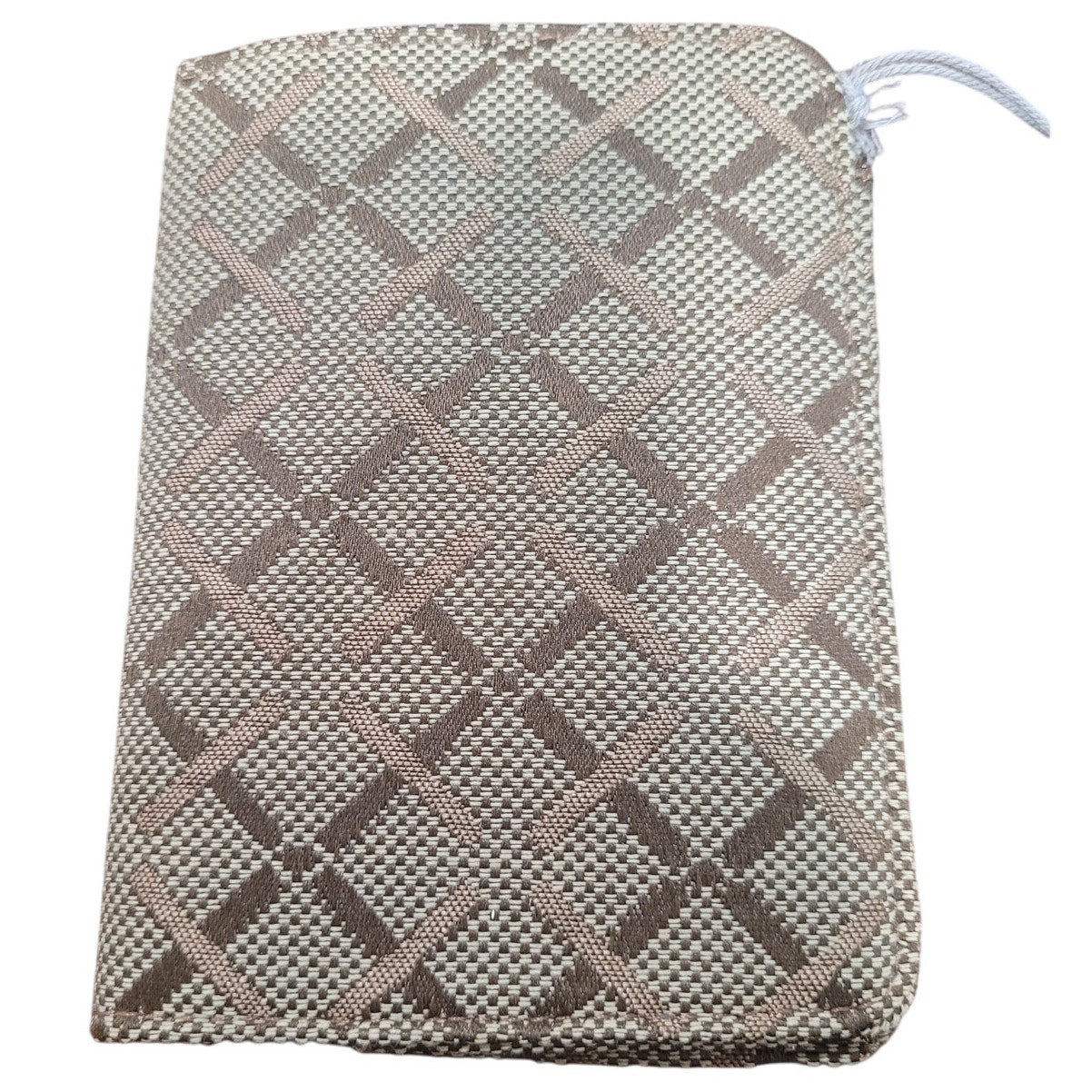 Passport Case – a New Day, Brown Plaid Jacquard Knit, Recycled Polyester