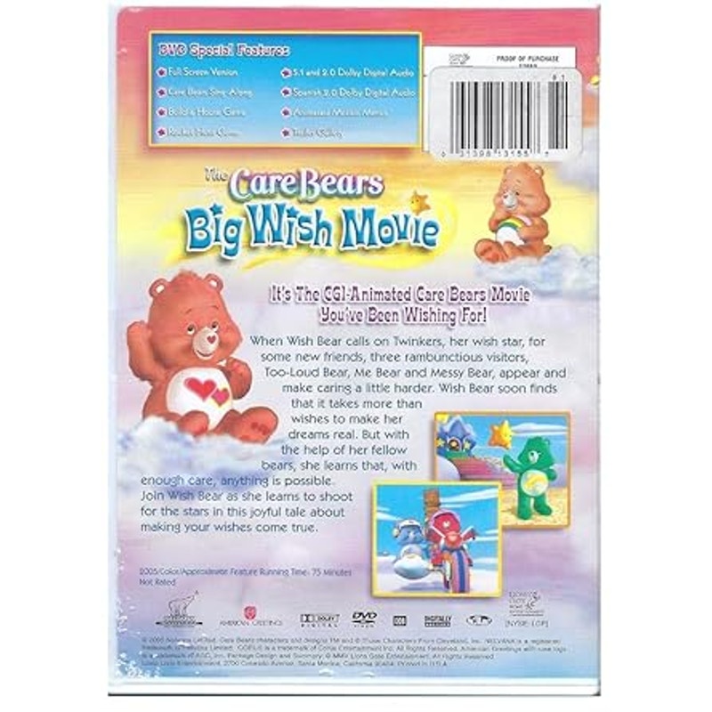 Care Bears: Big Wish [2005 DVD], 75 Minutes of Children's Movie Entertainment