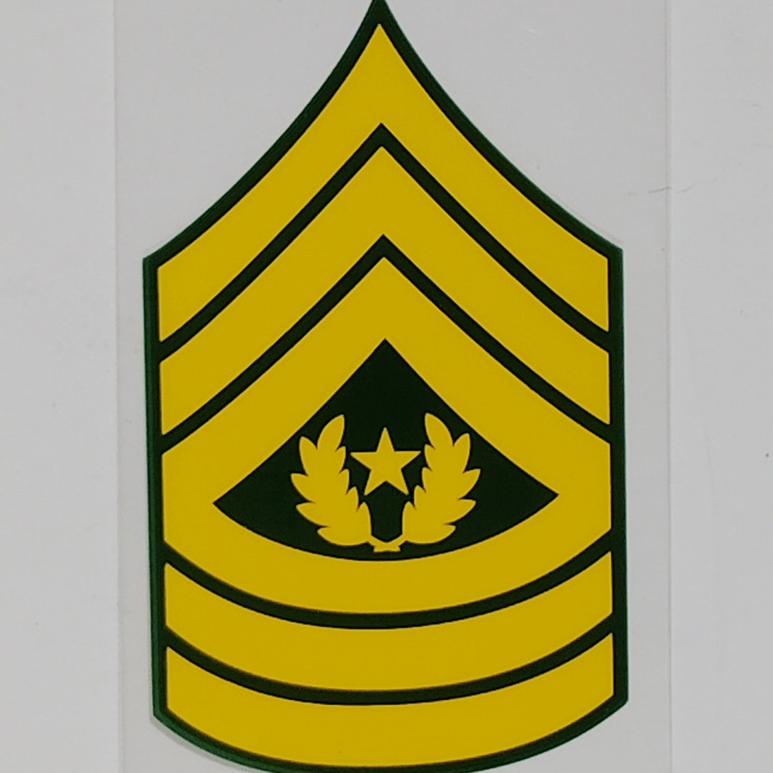 Army Sergeant Major of the Army Window Decal – 2" x 3.375"  Adhesive Back