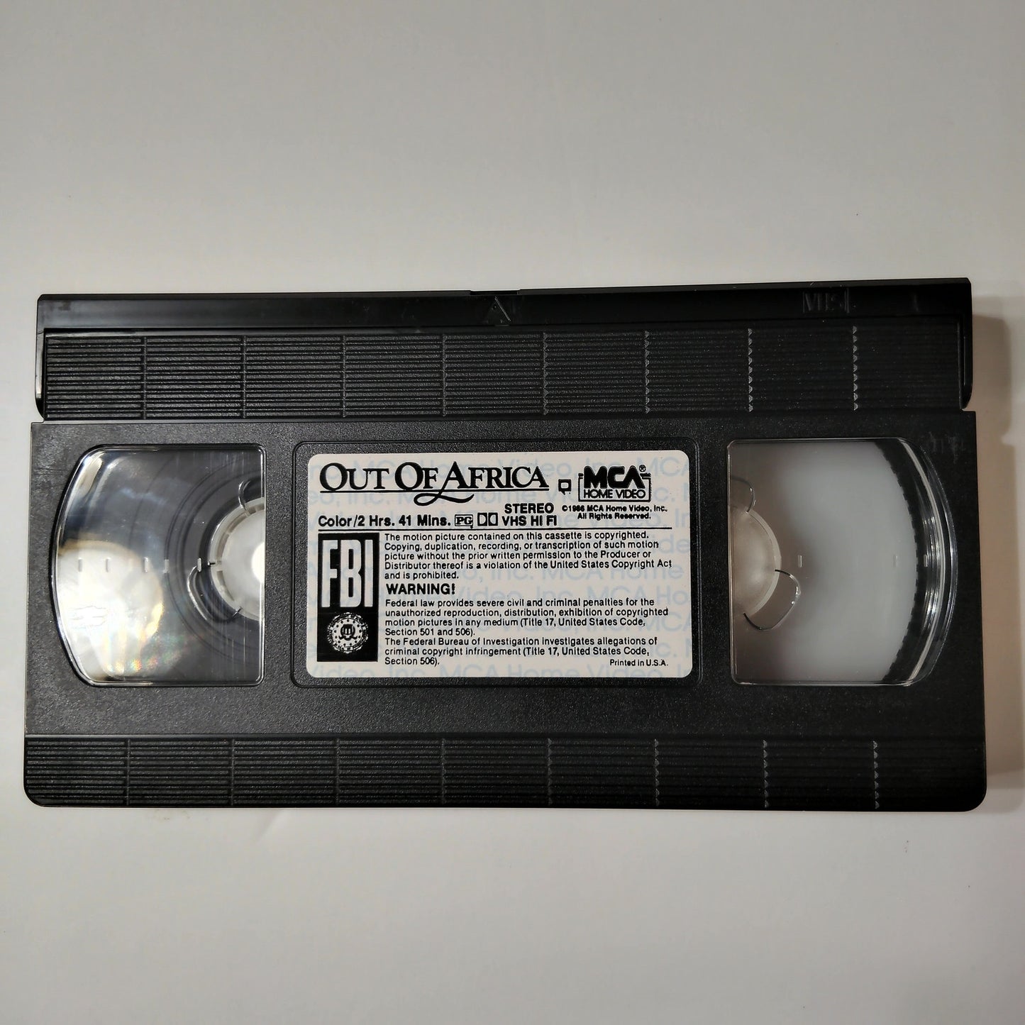 Out of Africa VHS 1986 Meryl Streep Robert Redford MCA Home Video Drama