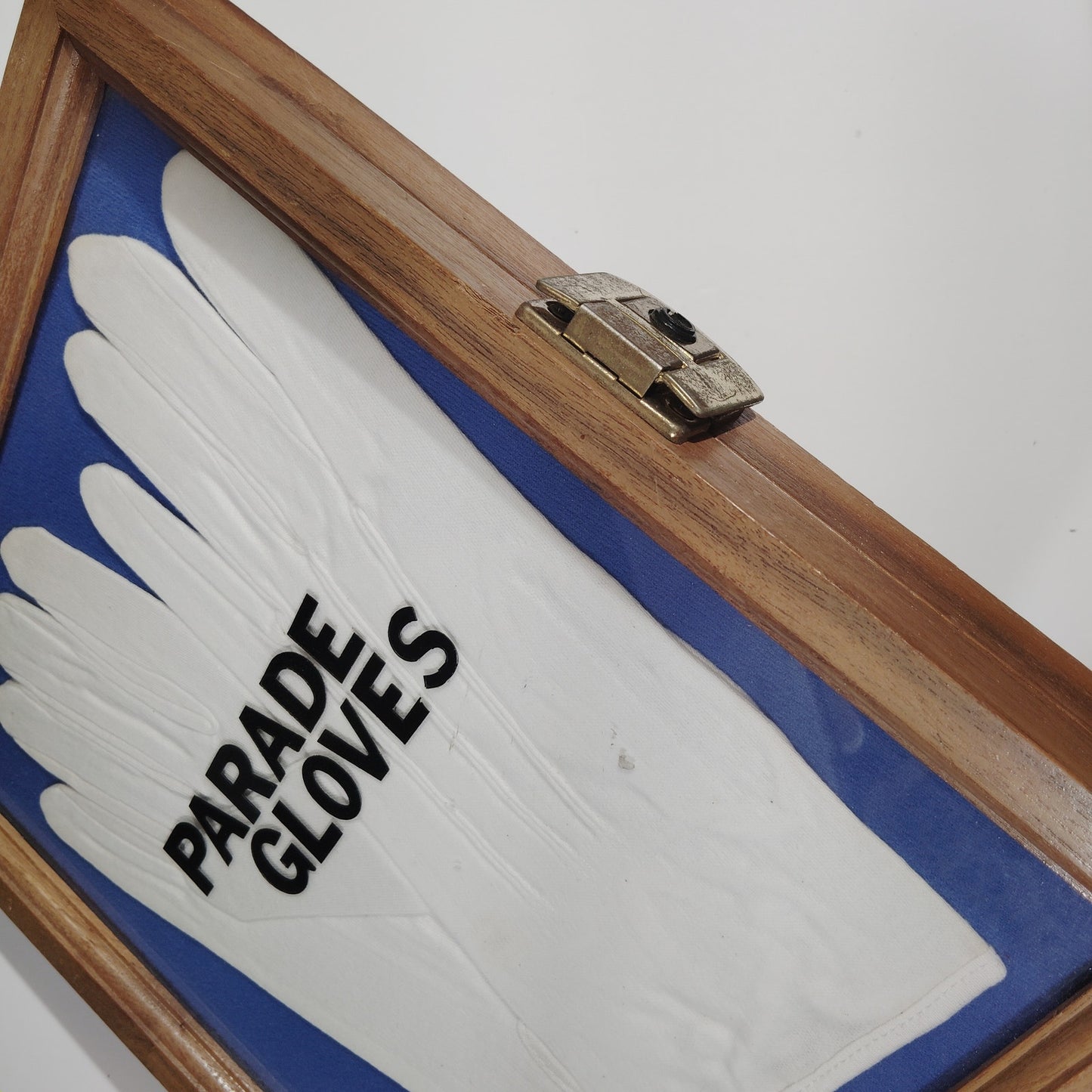 Parade Gloves in Plexiglass & Wood Display Case – 10x12x2 – Hinged Door
