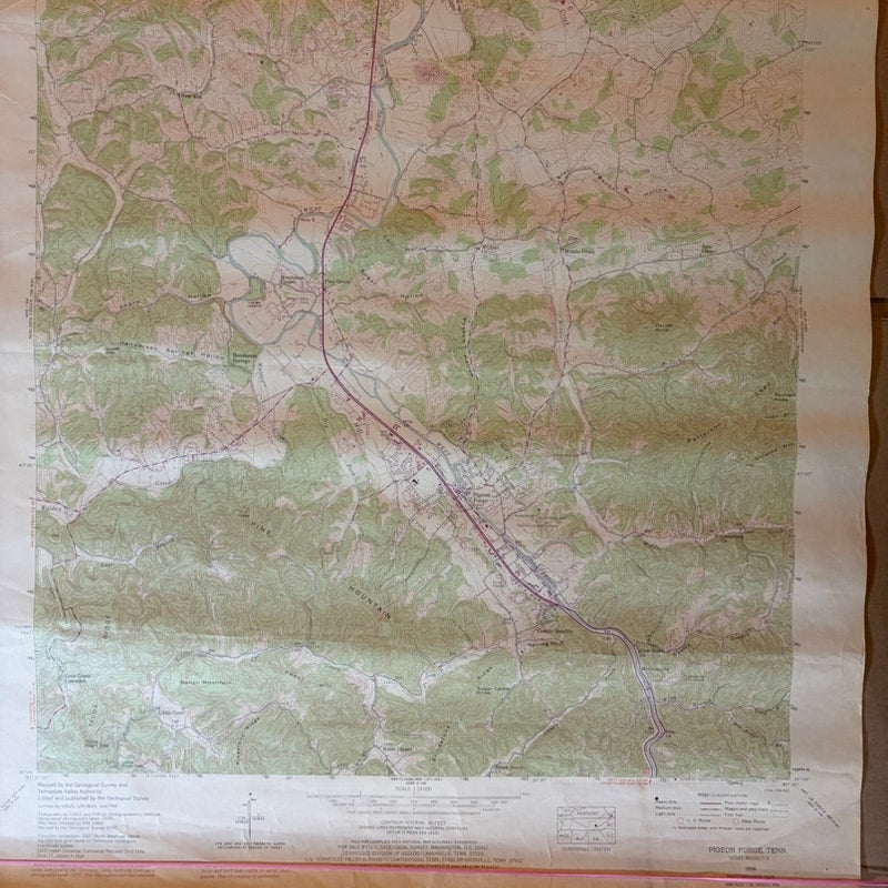 Vintage 1956/1970 Pigeon Forge, TN Topographic Map (TVA) USGS 27"x22"