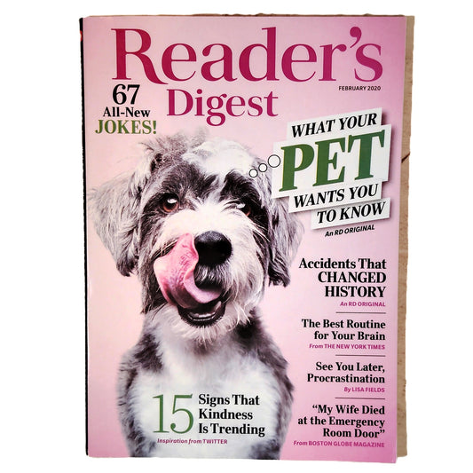 Reader's Digest February 2020 What Your Pet Wants You to Know Back Issue