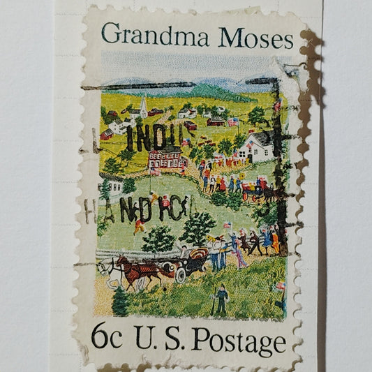 1969 US 6c Grandma Moses American Folk Art Stamp #1370 Used Cancelled
