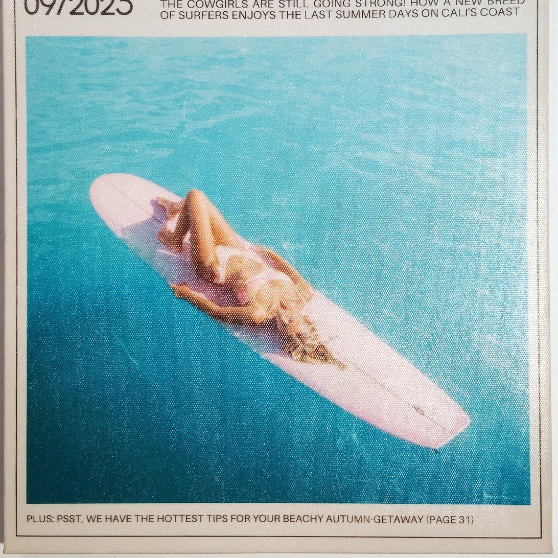 Coastal Life Surfboards Canvas Framed Wall Art Retro Magazine Style 15.63x11.75"