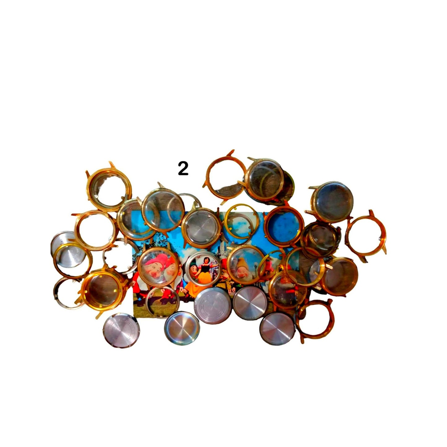 Steampunk Craft Supplies, Watch Cases, Bezels, Crystals, Backs - 8 oz Bag #4