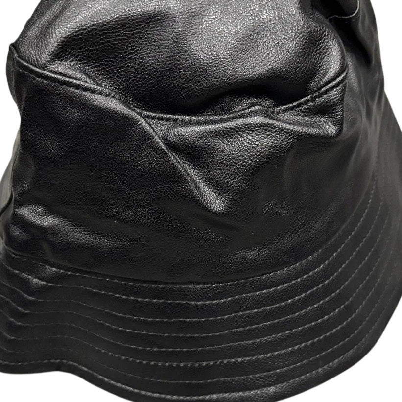 Open Edit Faux Leather Bucket Hat – Black – OSFM – NWT
