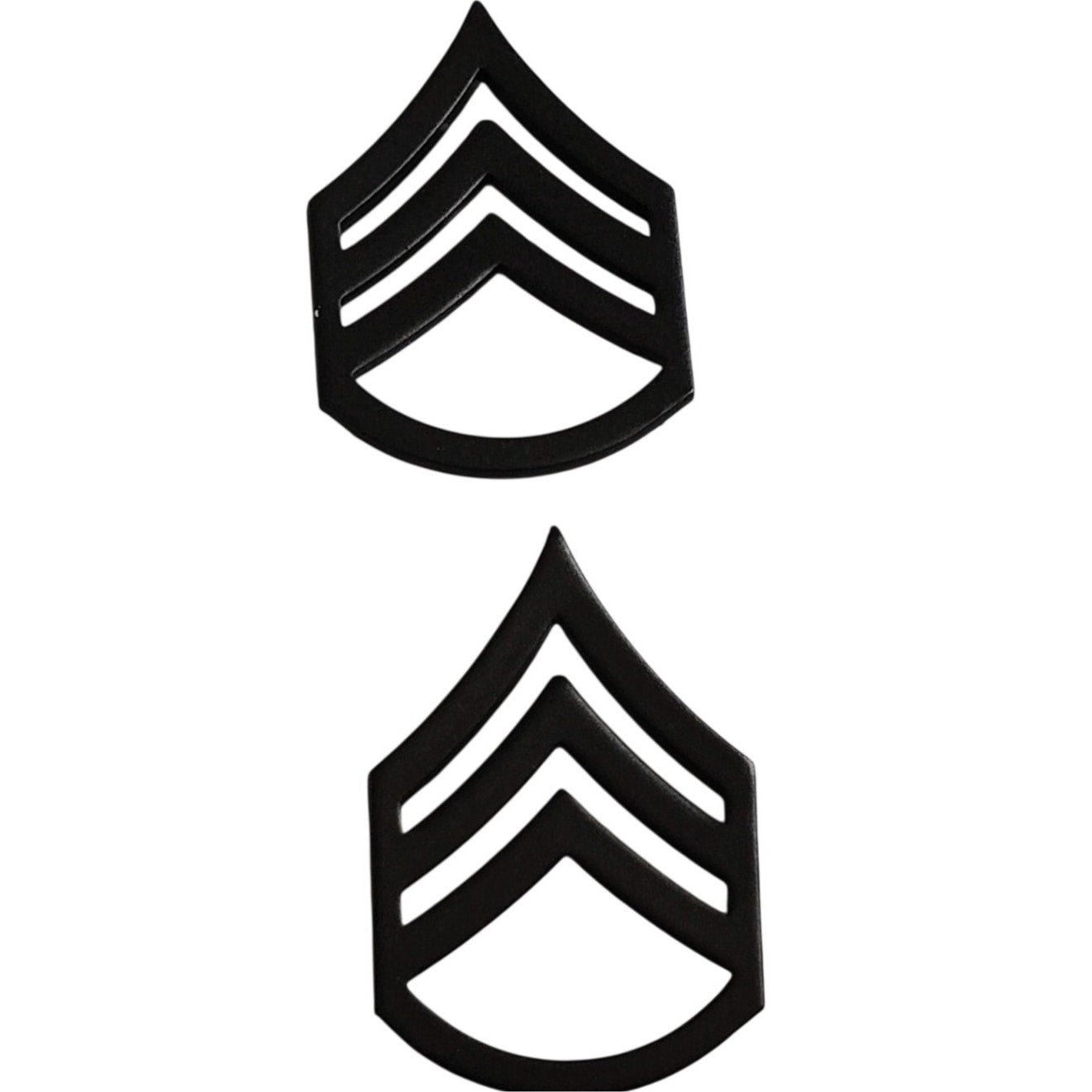U.S. Army Staff Sergeant SSG E‑6 Subdued Black Rank Novelty Pins 1‑1/4" × 13/16"