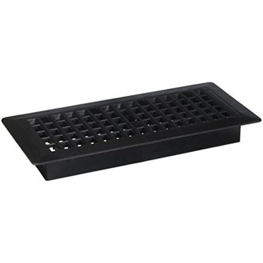 Decor Grates 4 in. x 10 in. Plastic Floor Register, Black, PL410-BLK