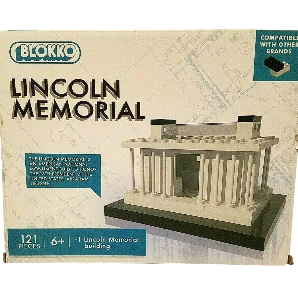 Blokko Lincoln Memorial 3D Block Building Puzzle – 121 Pieces – Ages 6+