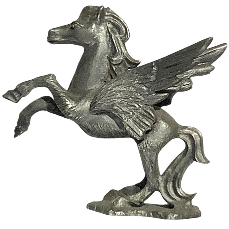 1981 Vintage Pegasus Fantasy Pewter Figure by Spoontiques, #PP525, 2"W X 2"H