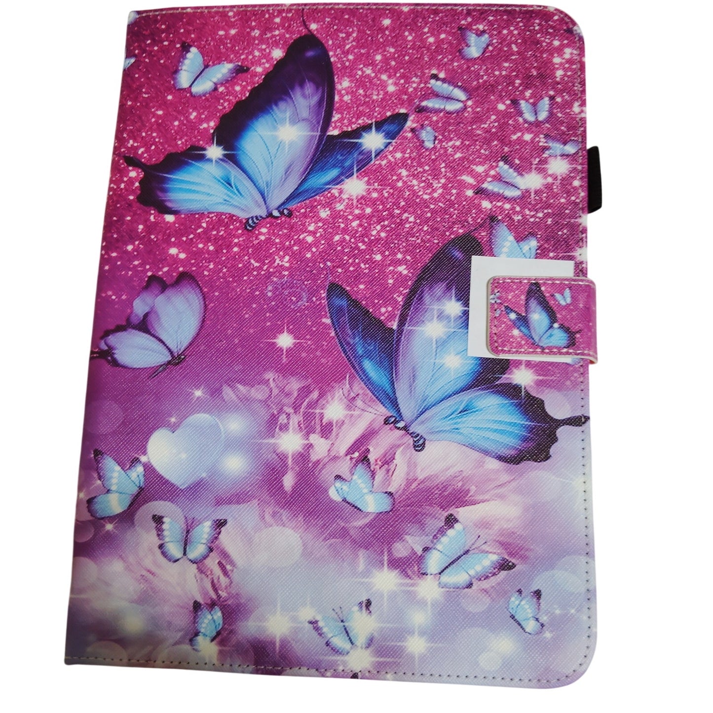 Butterfly iPad 10th Gen Case, Pink Blue & Purple w/ Pen Holder, Magnetic Closure
