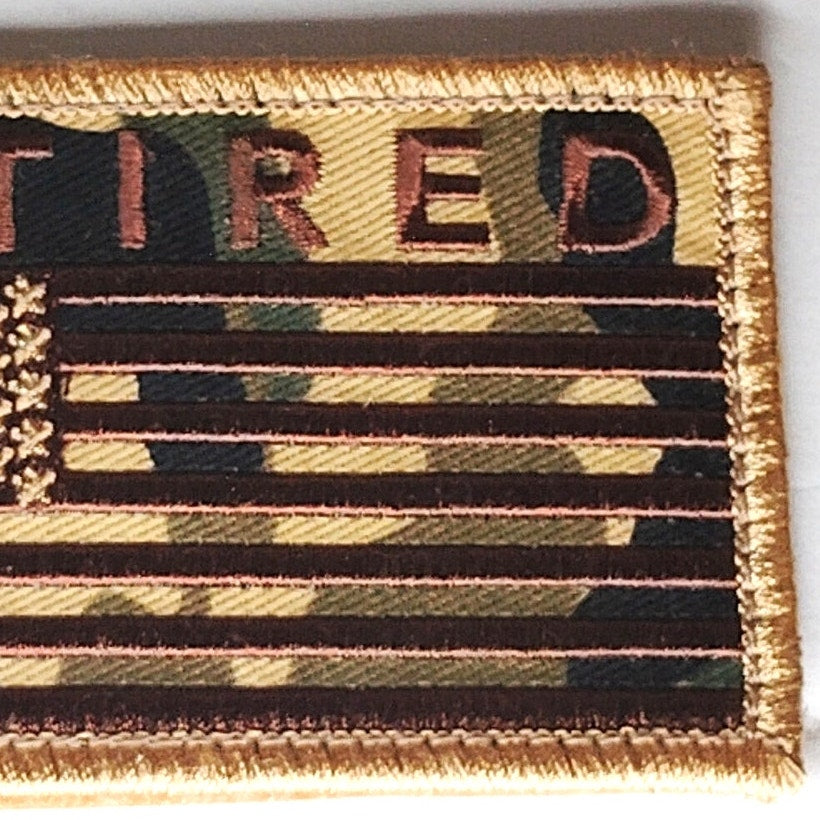 Retired Camo Desert Flag Patch 2" × 3" Hook with 3‑3/8" × 2" w/ Loop Panel Patch