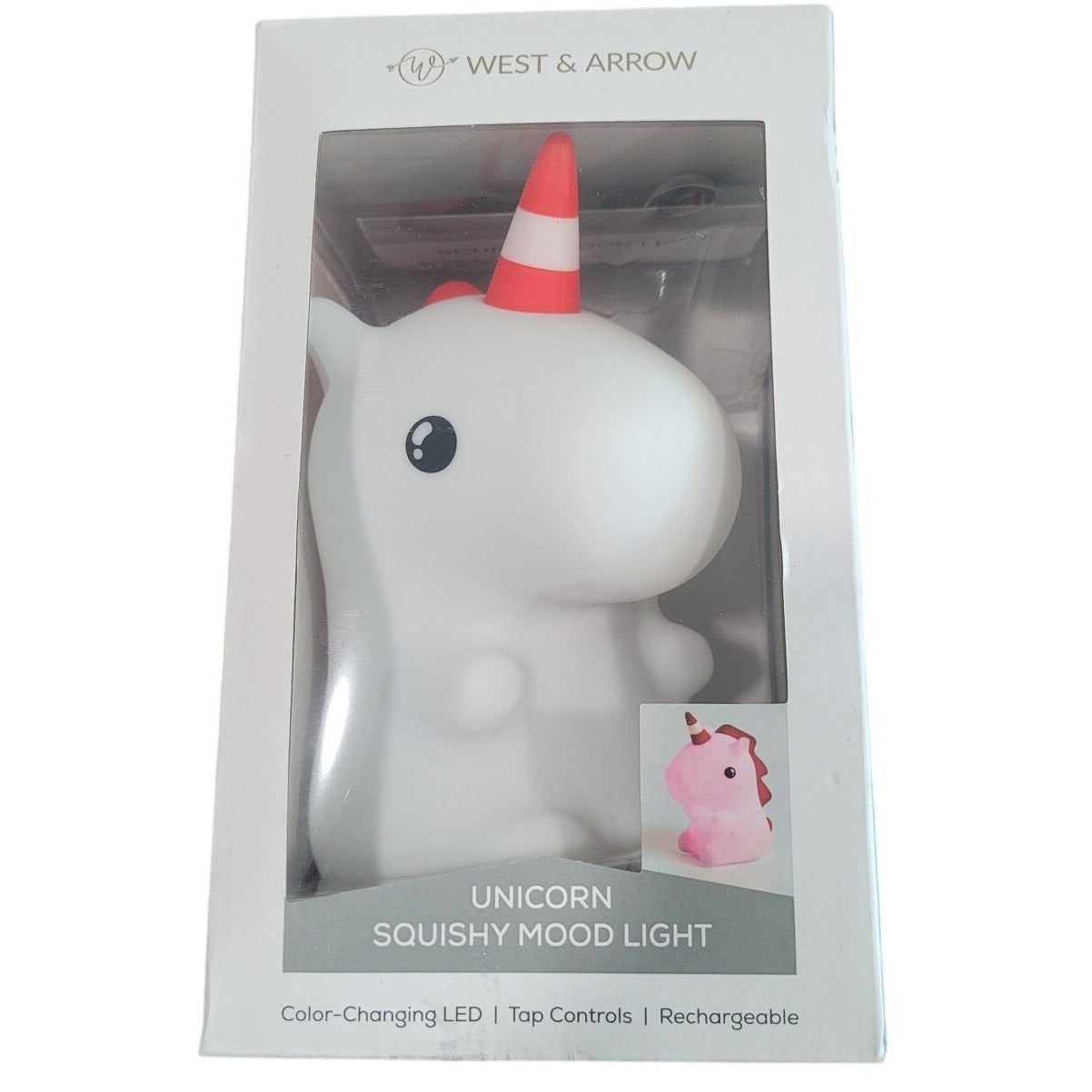 West & Arrow Unicorn RGB LED Mood Light – WA-NL016-999 – Battery-Powered Color-Changing Desk Lamp