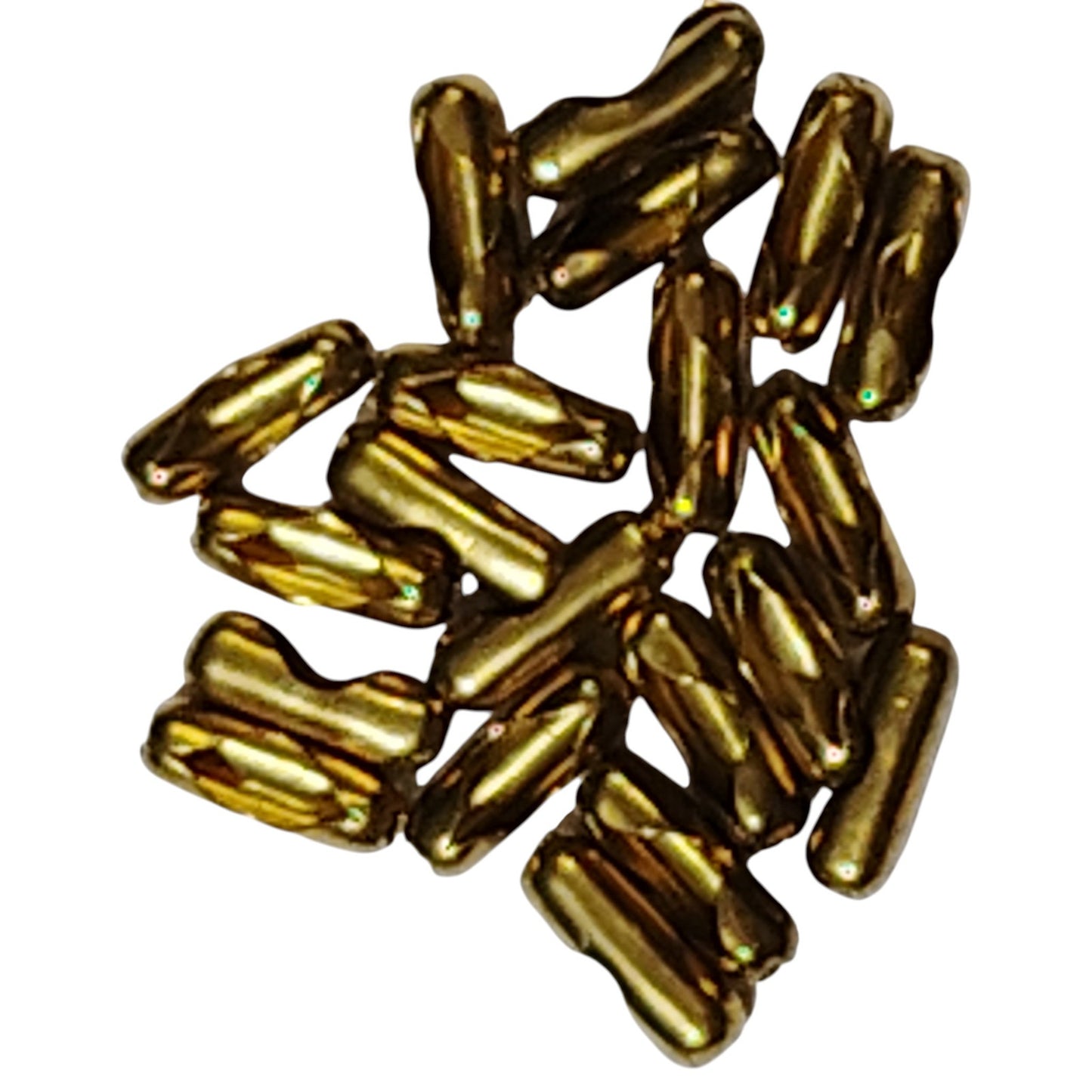 20pcs Ball Chain Connectors, Metal #3 Beaded Chain Couplers, Standard Size, Gold