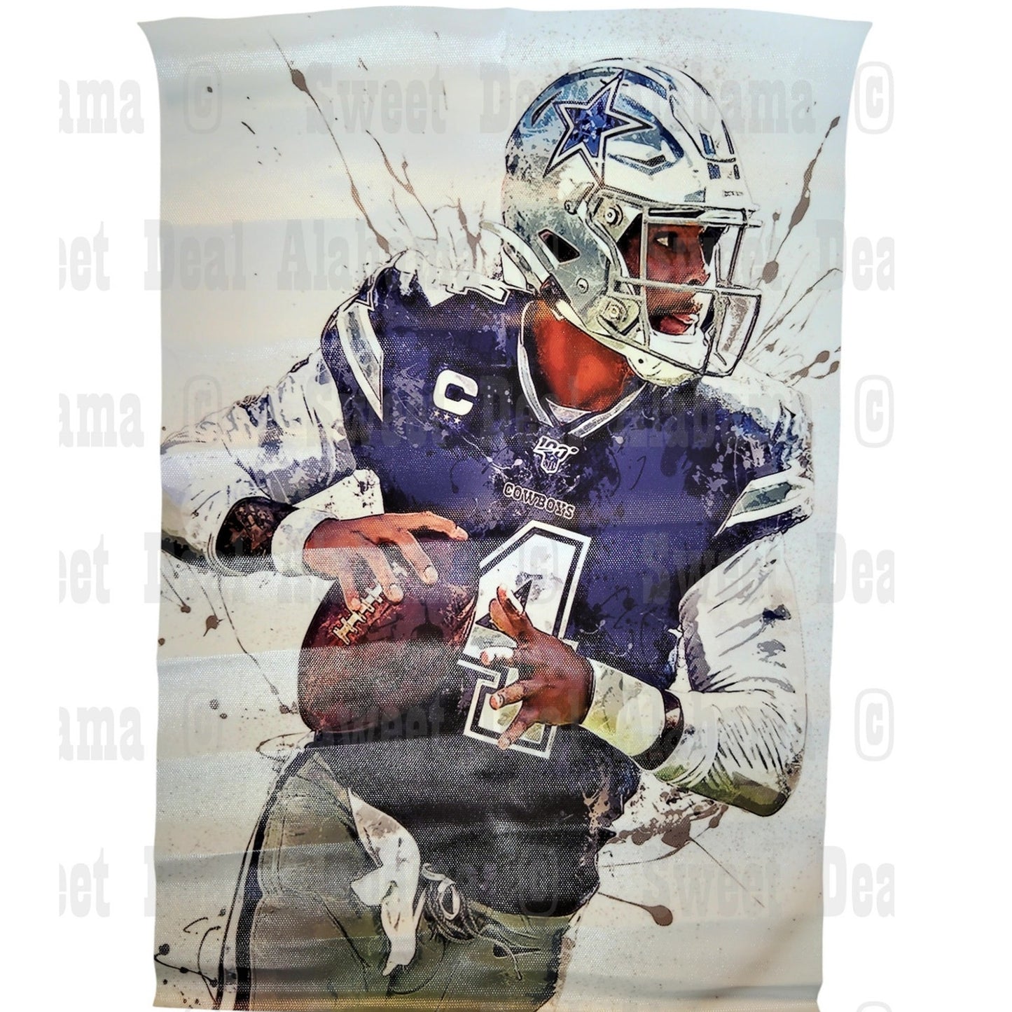 Dallas Cowboys #4 Dak Prescott – 12” x 18” Canvas Print – Unframed