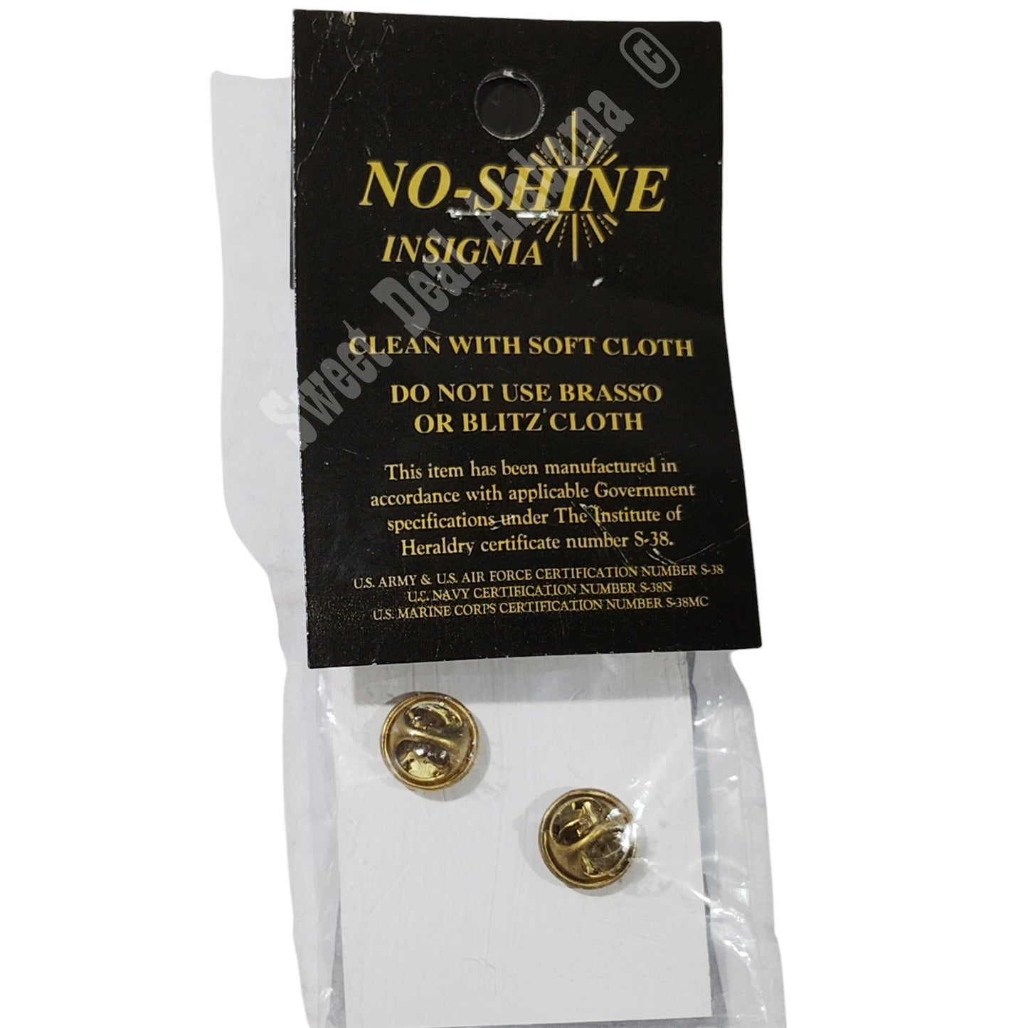 Inspector General Collar Insignia Device Pin Set, 1"W x 3/4"H, Gold, NIP