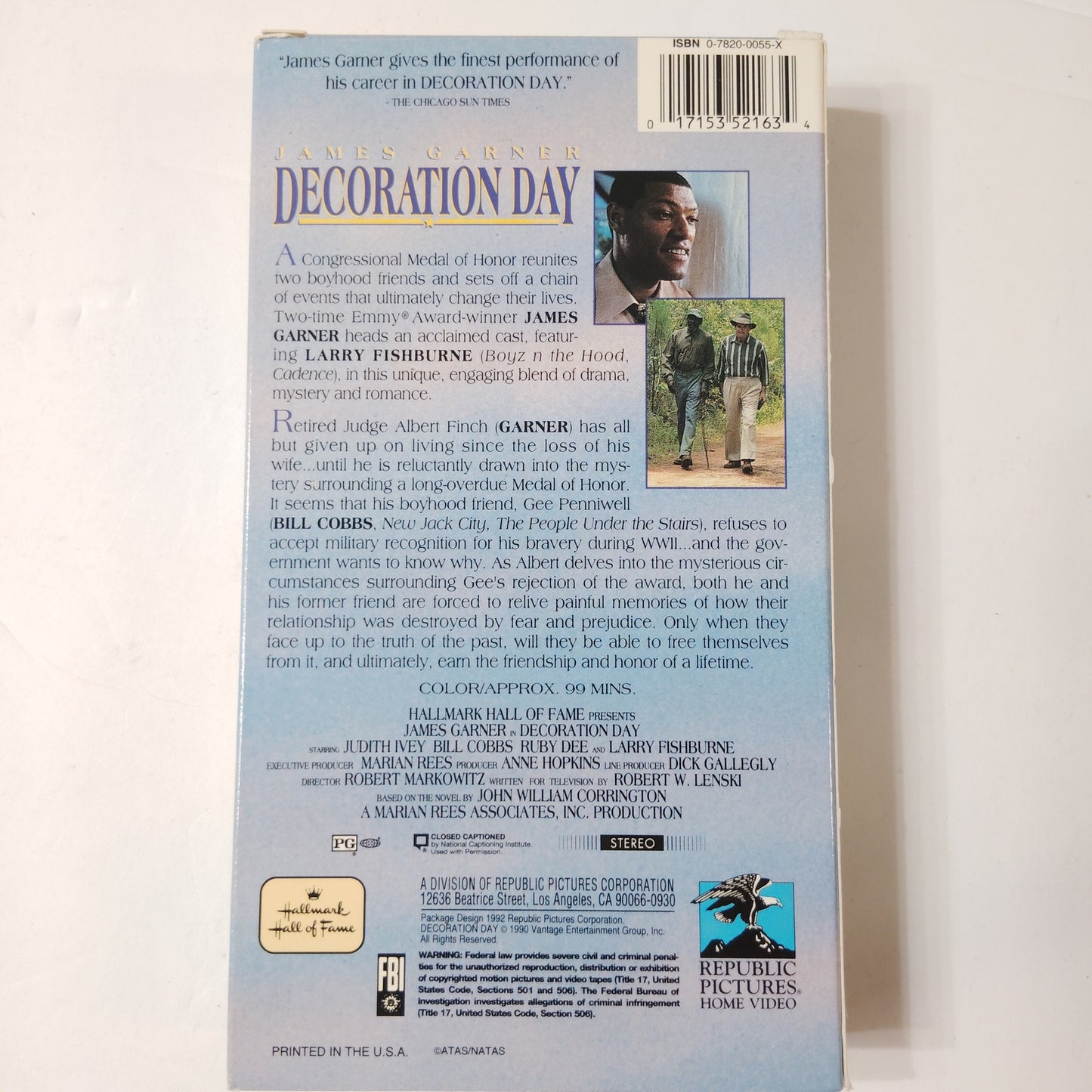 Decoration Day VHS 1990 James Garner Ruby Dee Hallmark Hall of Fame Drama